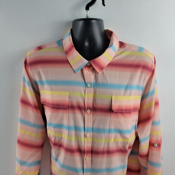 Lands end 3x button down shirt long sleeve blouse womens plus 3631 top - Picture 2 of 10
